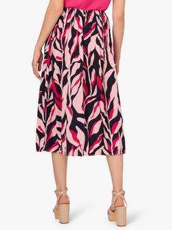 Adrianna Papell Abstract Leaf Midi Skirt, Navy/Pink - view 2, Navy/Pink