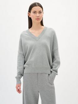 InWear Foster V-Neck Jumper, Mid Grey, Mid Grey