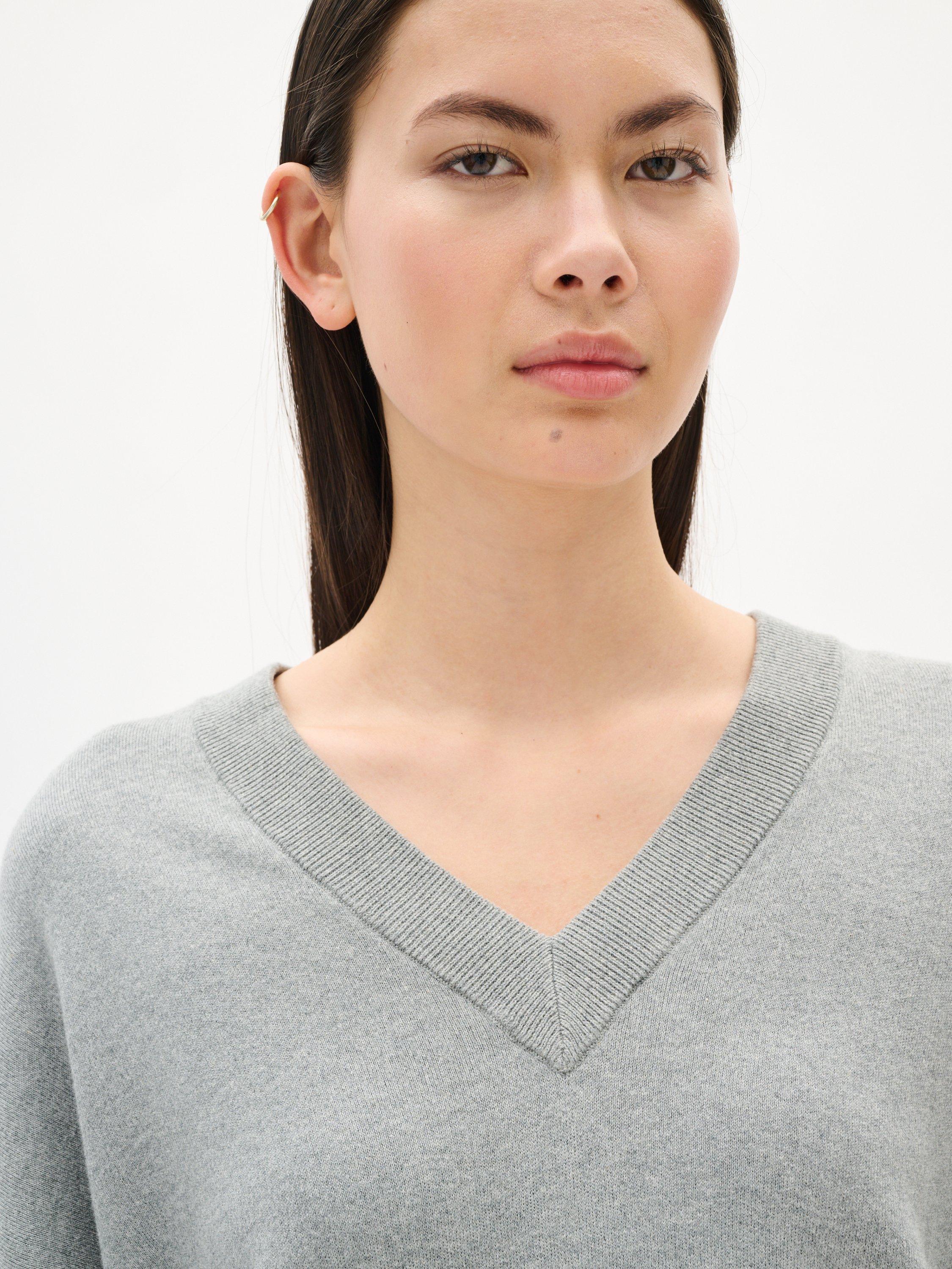 Product image 4 of 6, which shows InWear Foster V-Neck Jumper, Mid Grey, L
