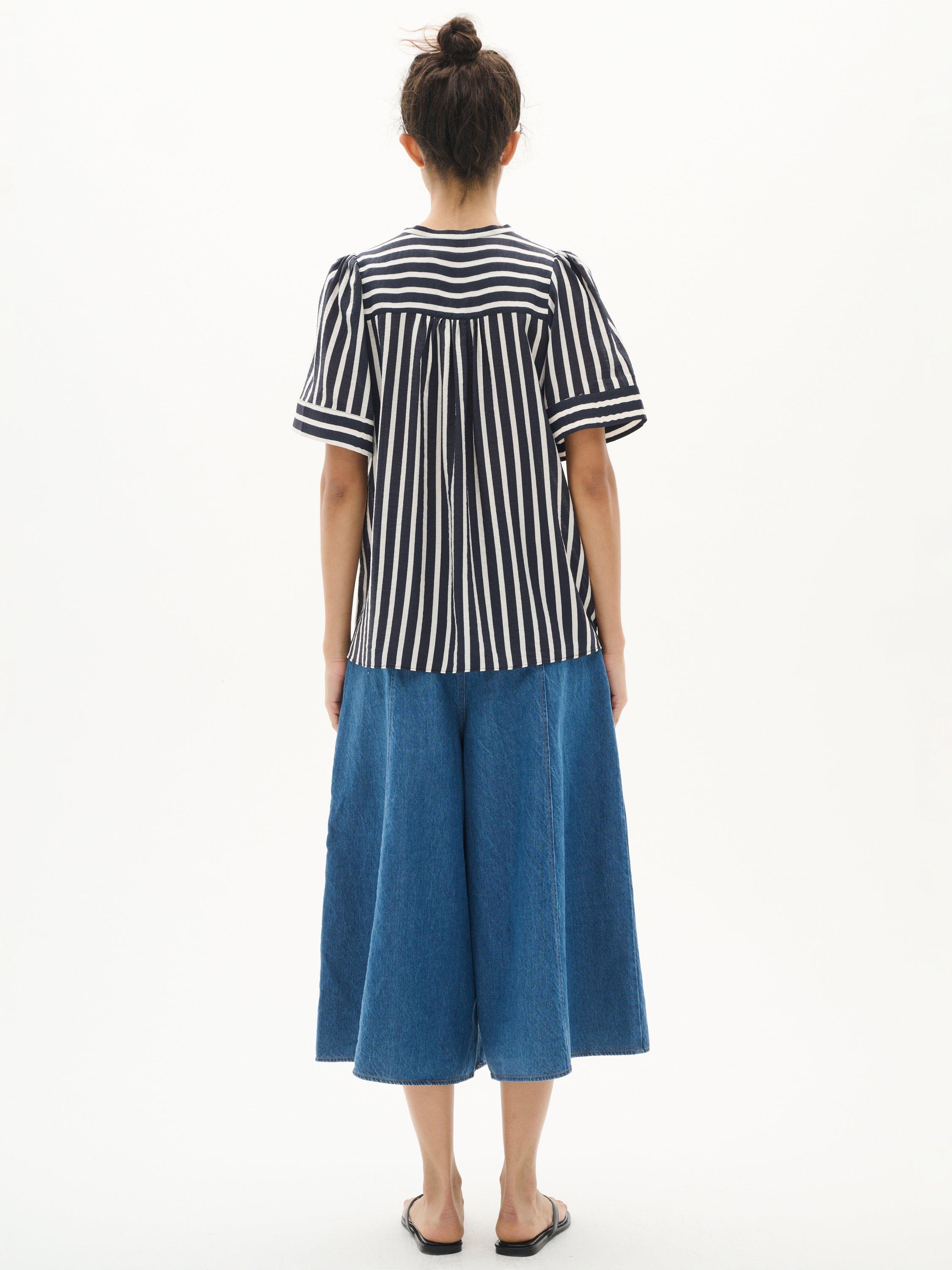 Product image 2 of 6, which shows InWear KilloIW Short Sleeved V-Neck Striped Top, Blue/Multi, 8