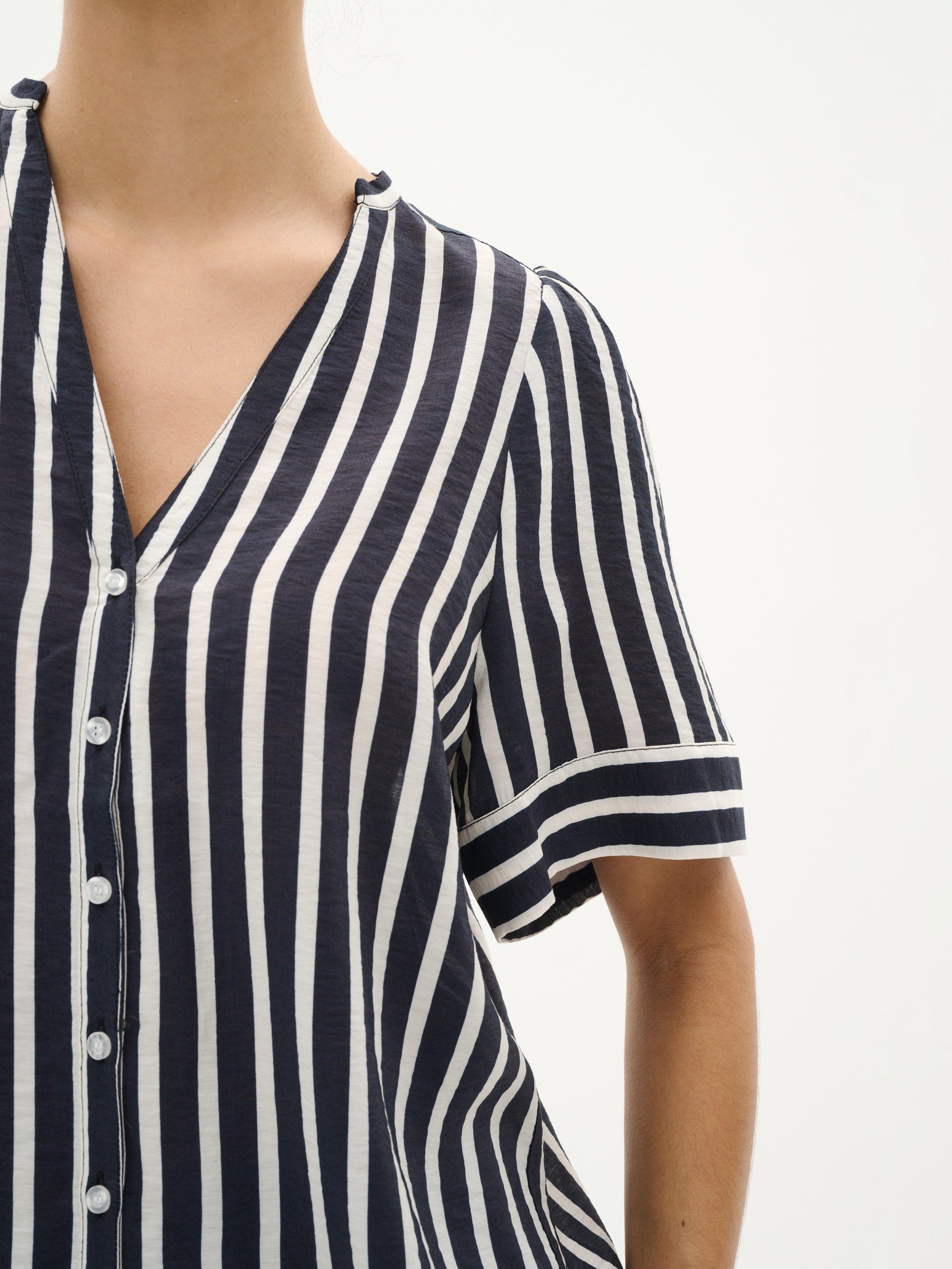 Product image 4 of 6, which shows InWear KilloIW Short Sleeved V-Neck Striped Top, Blue/Multi, 8