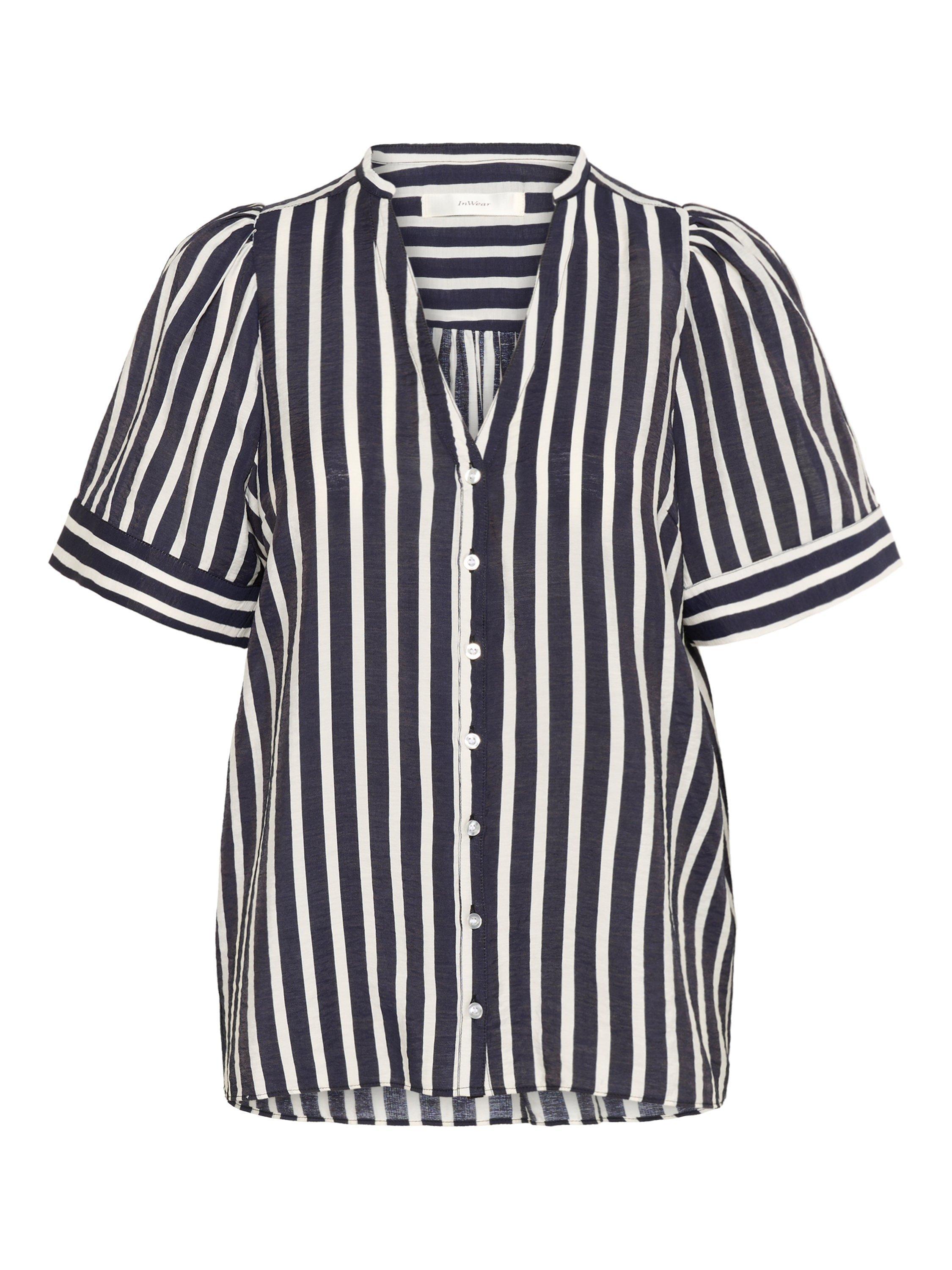 Product image 5 of 6, which shows InWear KilloIW Short Sleeved V-Neck Striped Top, Blue/Multi, 8