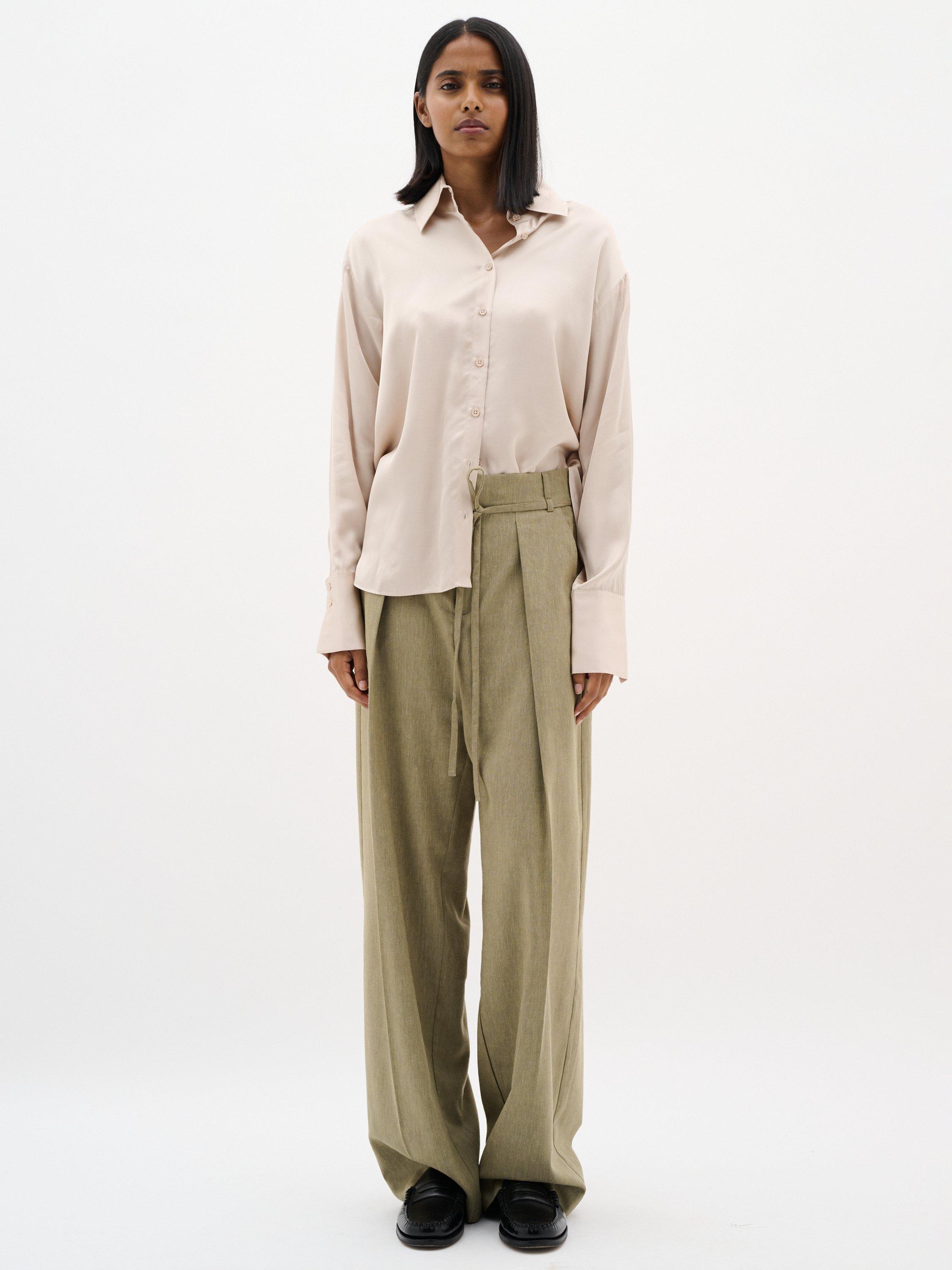 Product image 3 of 6, which shows InWear PaulineIW Long Sleeve Loose Fit Blouse, Beige, 8