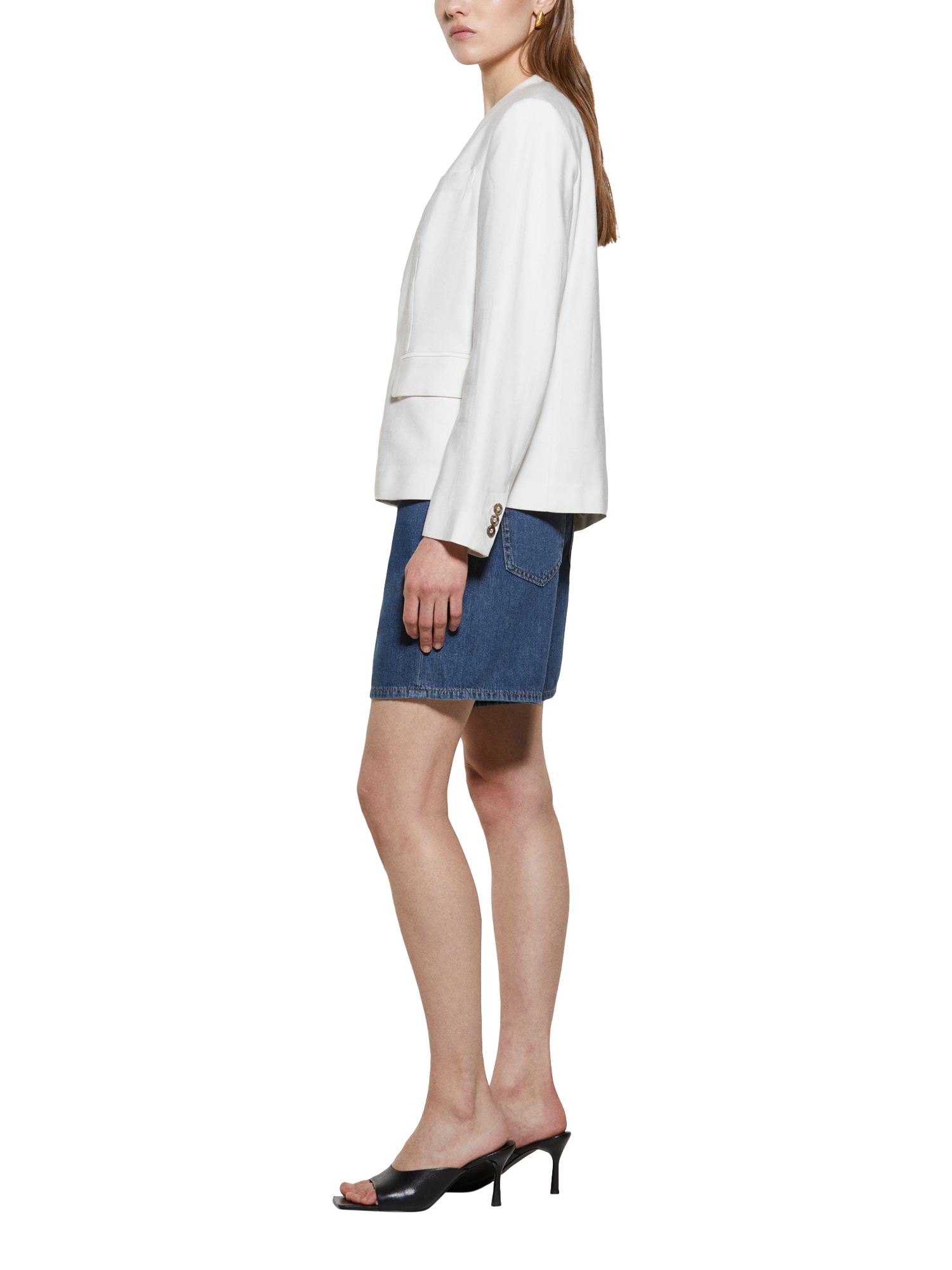 Product image 4 of 6, which shows SISLEY Regular Fit Denim Shorts, Blue, 27R