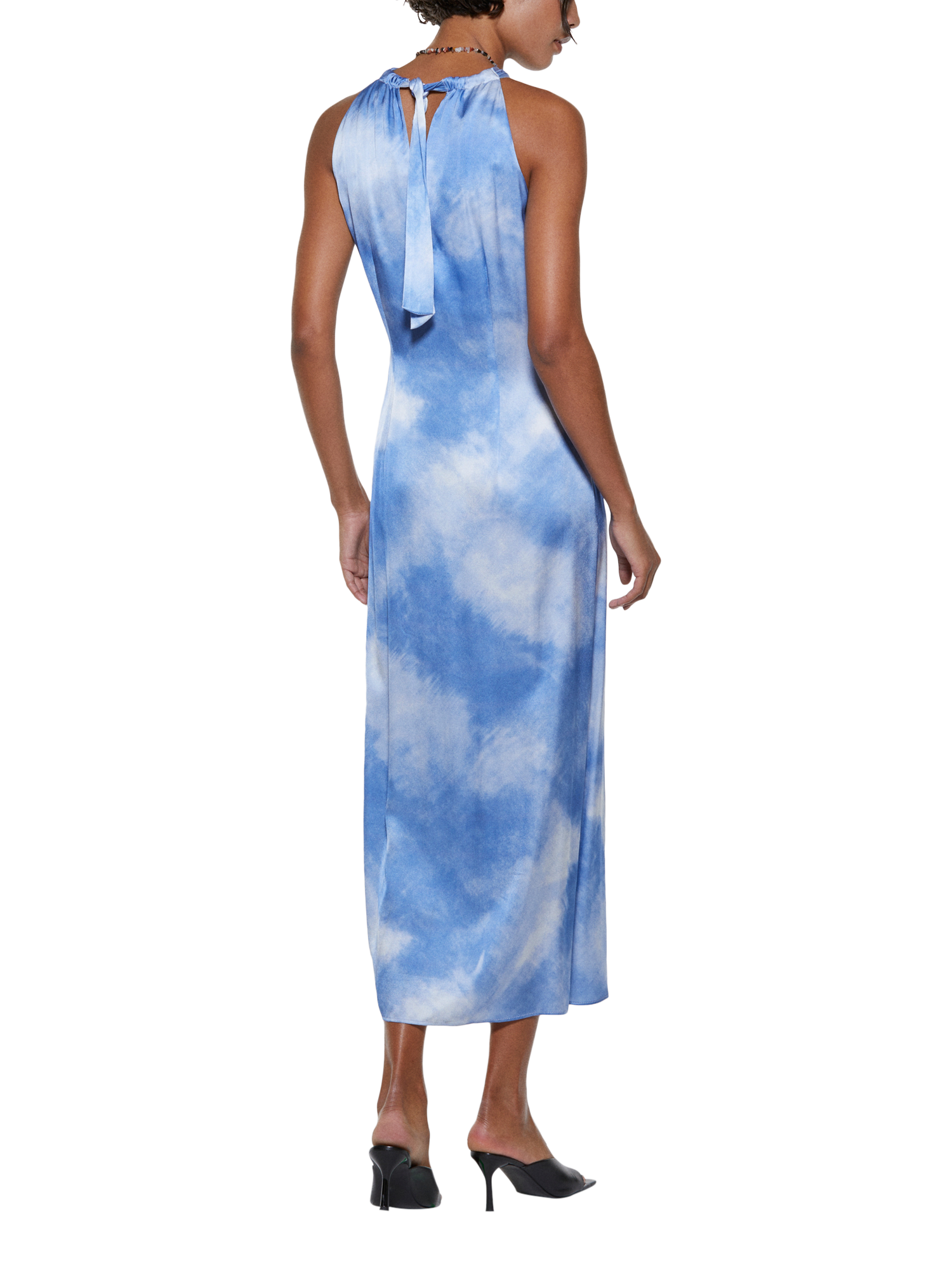 Product image 2 of 5, which shows SISLEY Abstract Ruched Satin Dress, Multi, 12