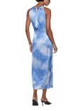 SISLEY Abstract Ruched Satin Dress, Multi