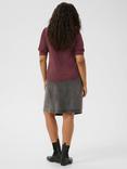 KAFFE Curve Sissy Ruched Neck Top, Fudge