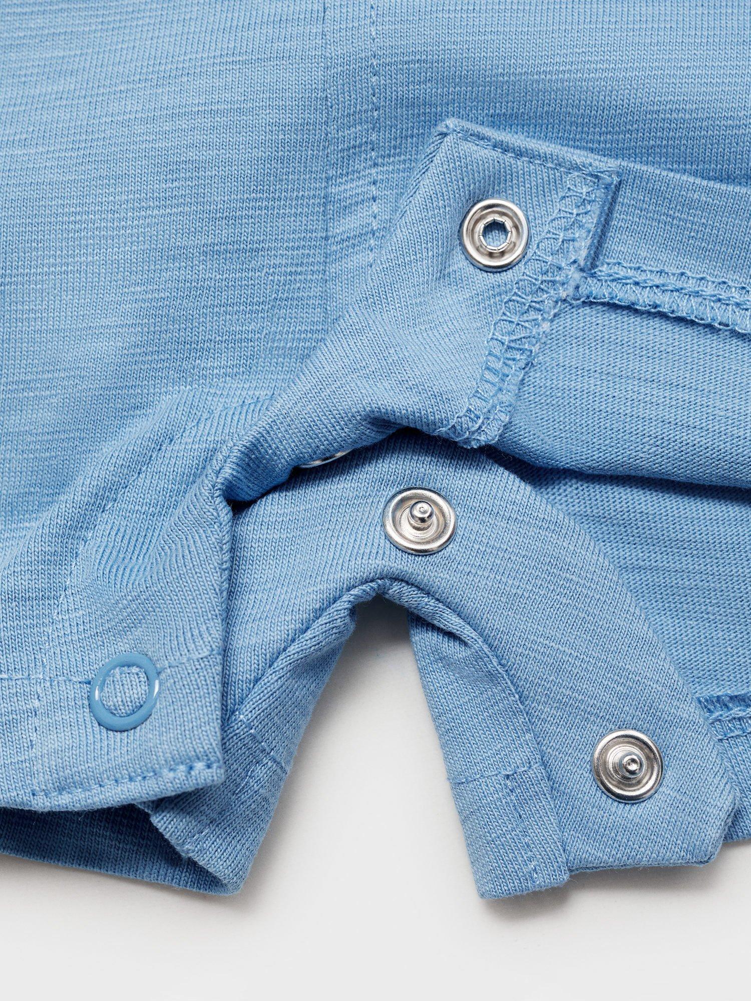 Product image 3 of 4, which shows Mango Izmir Baby Cotton Dungaree, Medium Blue, 1-3 mths