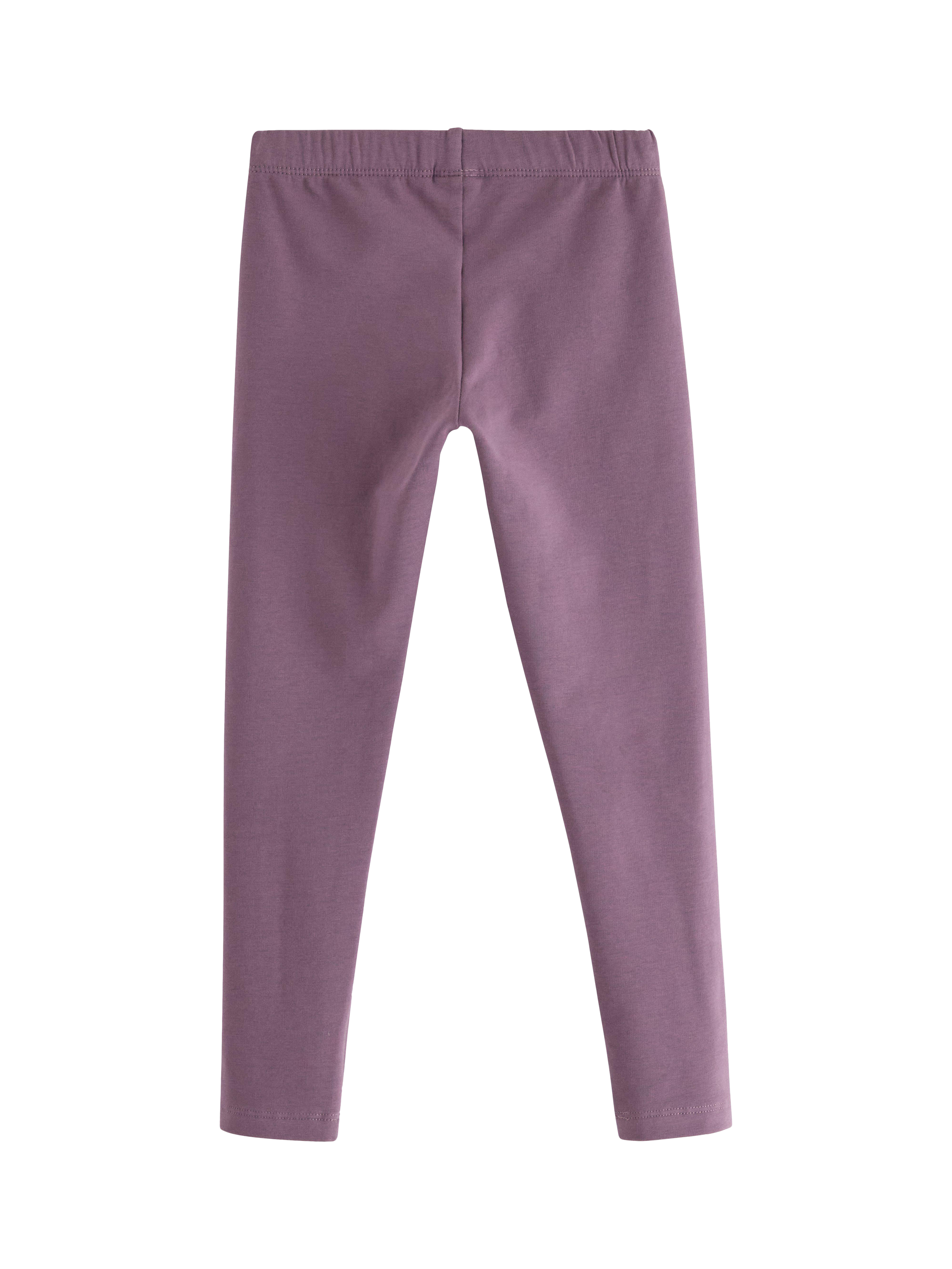 Product image 2 of 3, which shows Lindex Kids' Cotton Elasticated Leggings, Light Dusty Lilac, 3-4 years