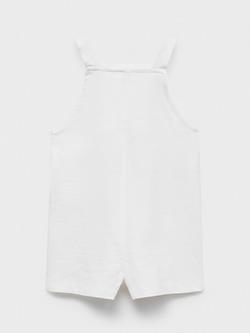 Mango Izmir Baby Cotton Dungaree, Natural White