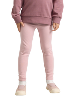 Lindex Kids' Brushed Cotton Elasticated Leggings, Dusty Pink, Dusty Pink