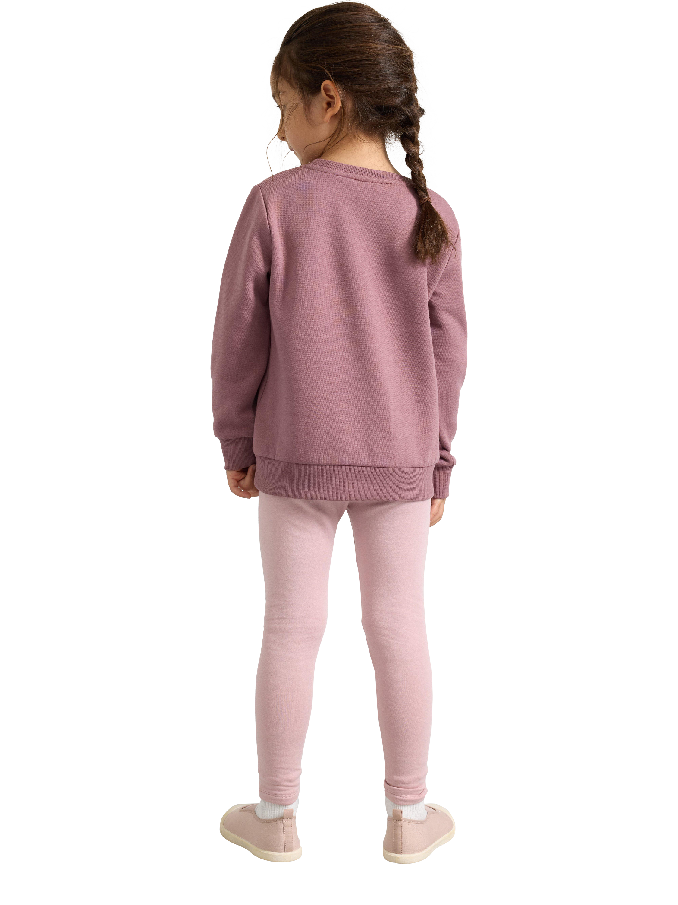 Product image 2 of 6, which shows Lindex Kids' Brushed Cotton Elasticated Leggings, Dusty Pink, 3-4 years