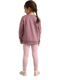 Lindex Kids' Brushed Cotton Elasticated Leggings, Dusty Pink