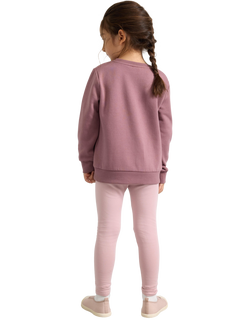 Lindex Kids' Brushed Cotton Elasticated Leggings, Dusty Pink - view 2, Dusty Pink