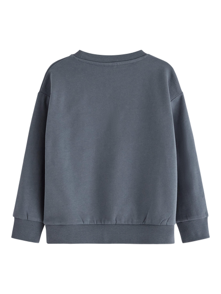 Lindex Kids' Cotton Blend Dinosaur Sweatshirt, Dark Grey - view 2, Dark Grey
