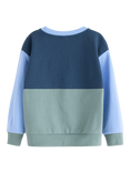 Lindex Kids' Cotton Colour Block Sweatshirt, Dusty Aqua