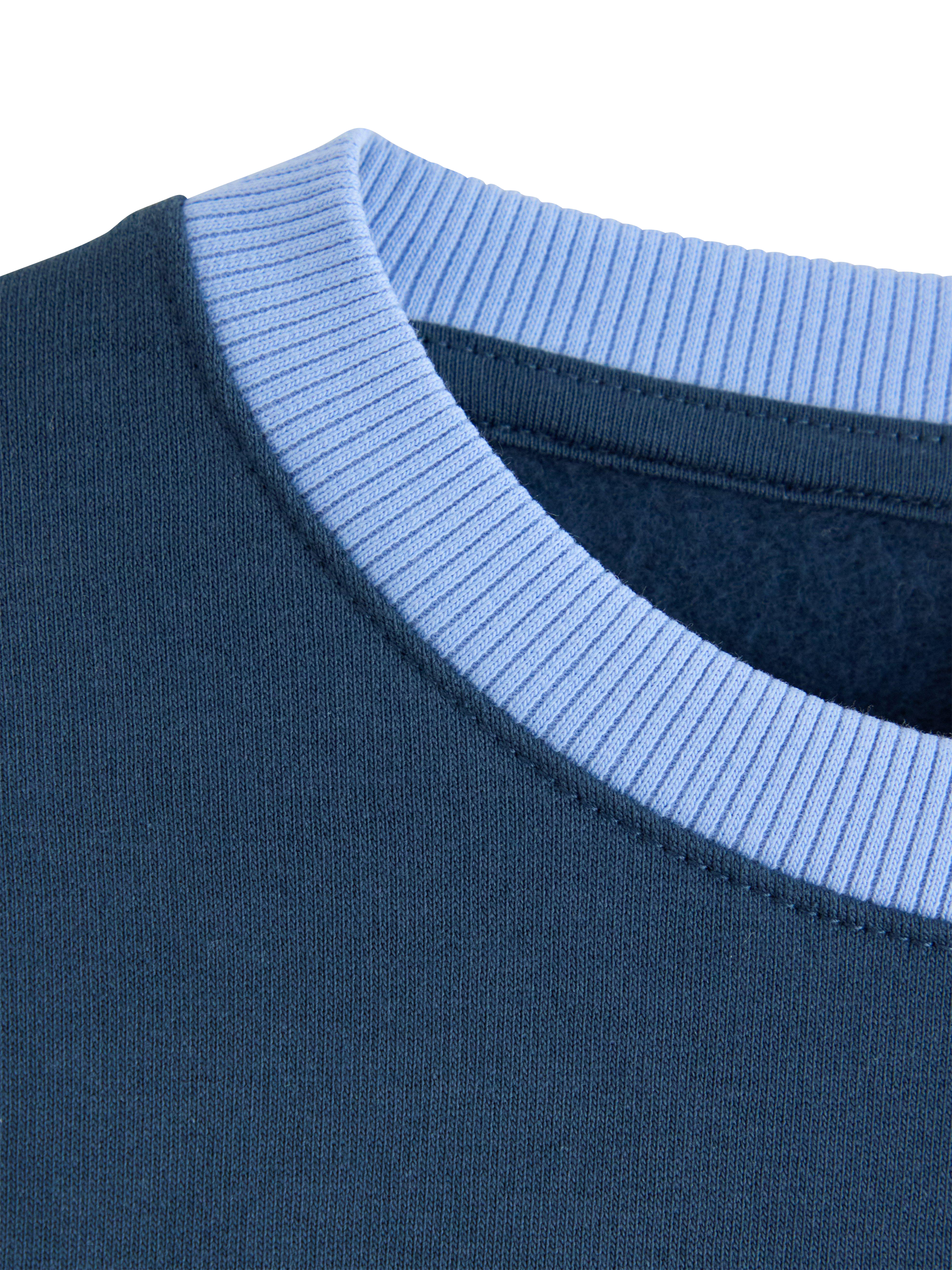 Product image 3 of 3, which shows Lindex Kids' Cotton Colour Block Sweatshirt, Dusty Aqua, 5-6 years