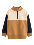 Lindex Kids' Cotton Colour Block Half-Zip Sweatshirt