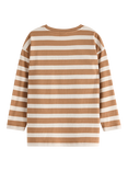 Lindex Kids' Cotton Stripe Long Sleeve Top, Dark Dusty Beige