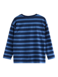 Lindex Kids' Cotton Stripe Long Sleeve Top, Dark Blue
