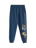 Lindex Kids' Brushed Cotton Construction Joggers, Dark Blue