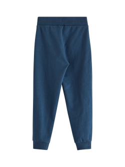 Lindex Kids' Brushed Cotton Construction Joggers, Dark Blue - view 2, Dark Blue