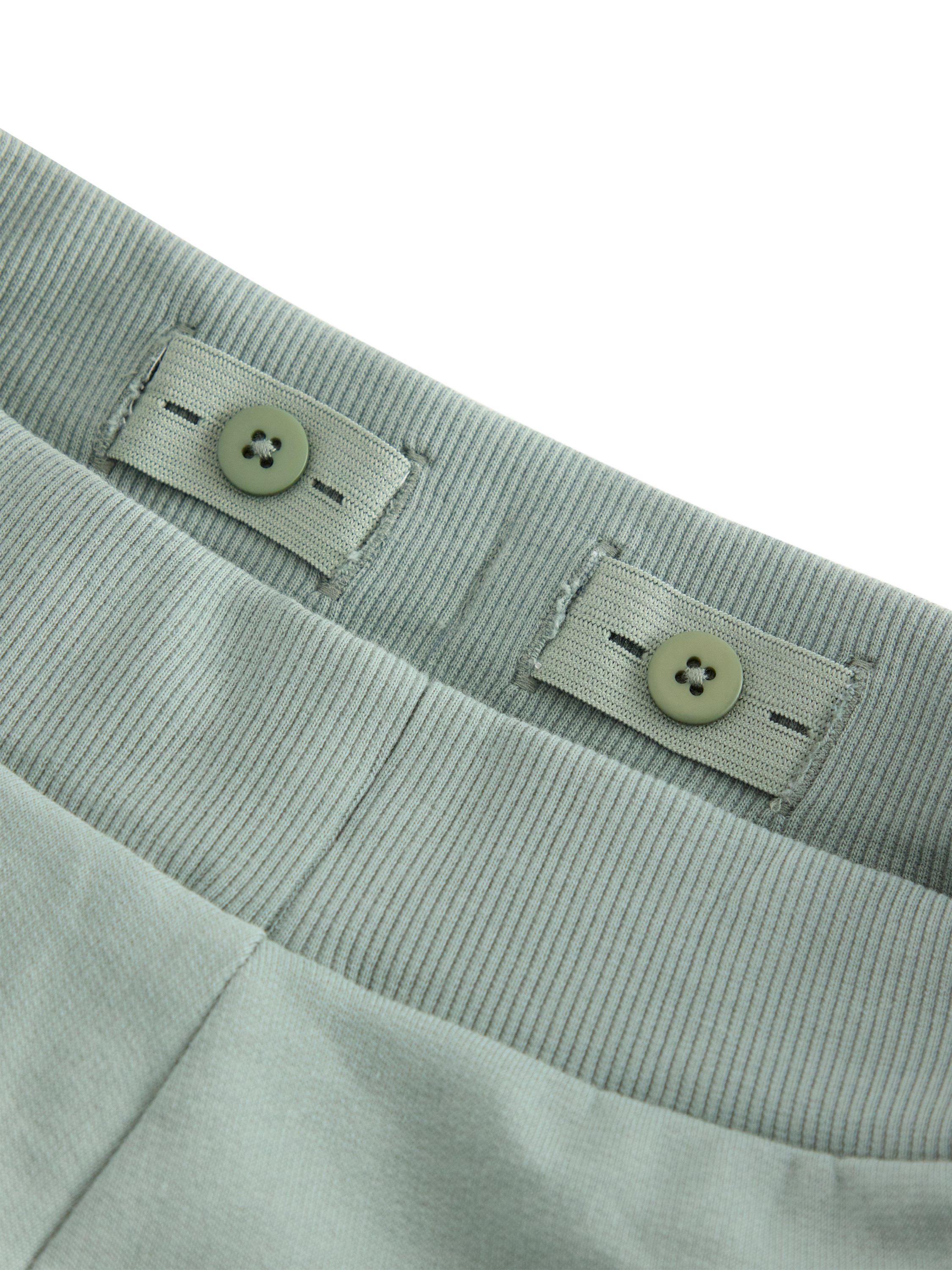 Product image 6 of 6, which shows Lindex Kids' Cotton Brushed Printed Jogging Bottoms, Dusty Green, 18-24 months