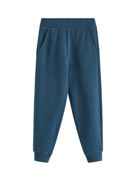 Lindex Kids' Brushed Cotton Joggers, Dark Blue, Dark Blue