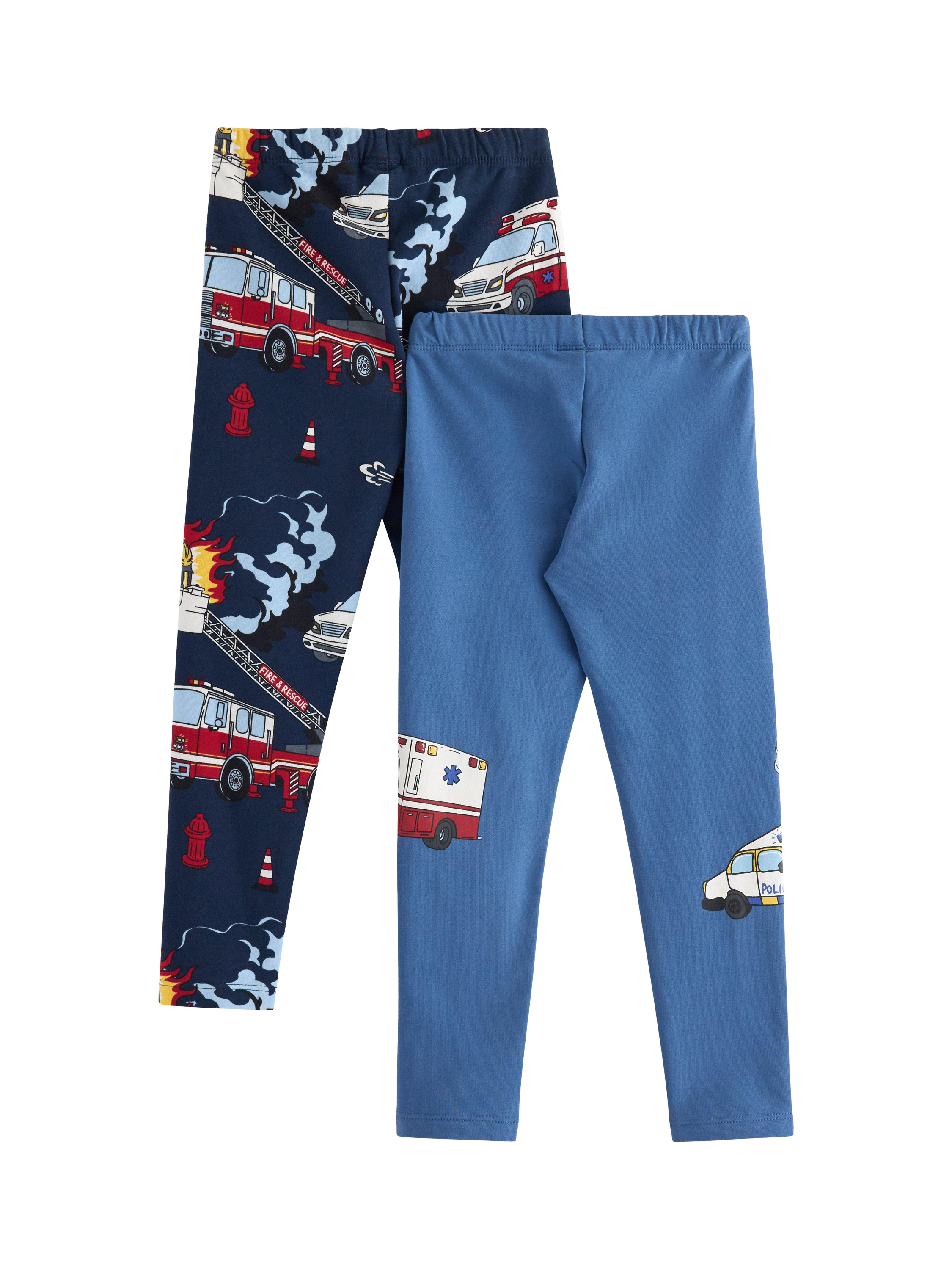 Product image 2 of 3, which shows Lindex Kids' Cotton Leggings, Pack of 2, Light Dusty Blue, 18-24 months