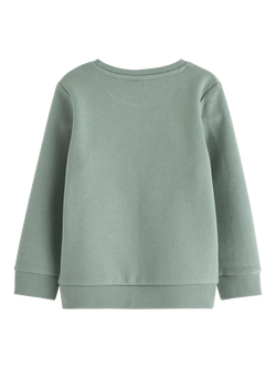 Lindex Kids' Cotton Blend Crew Neck Sweatshirt - view 2, Light Dusty Green