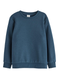 Lindex Kids' Cotton Blend Crew Neck Sweatshirt, Dark Blue