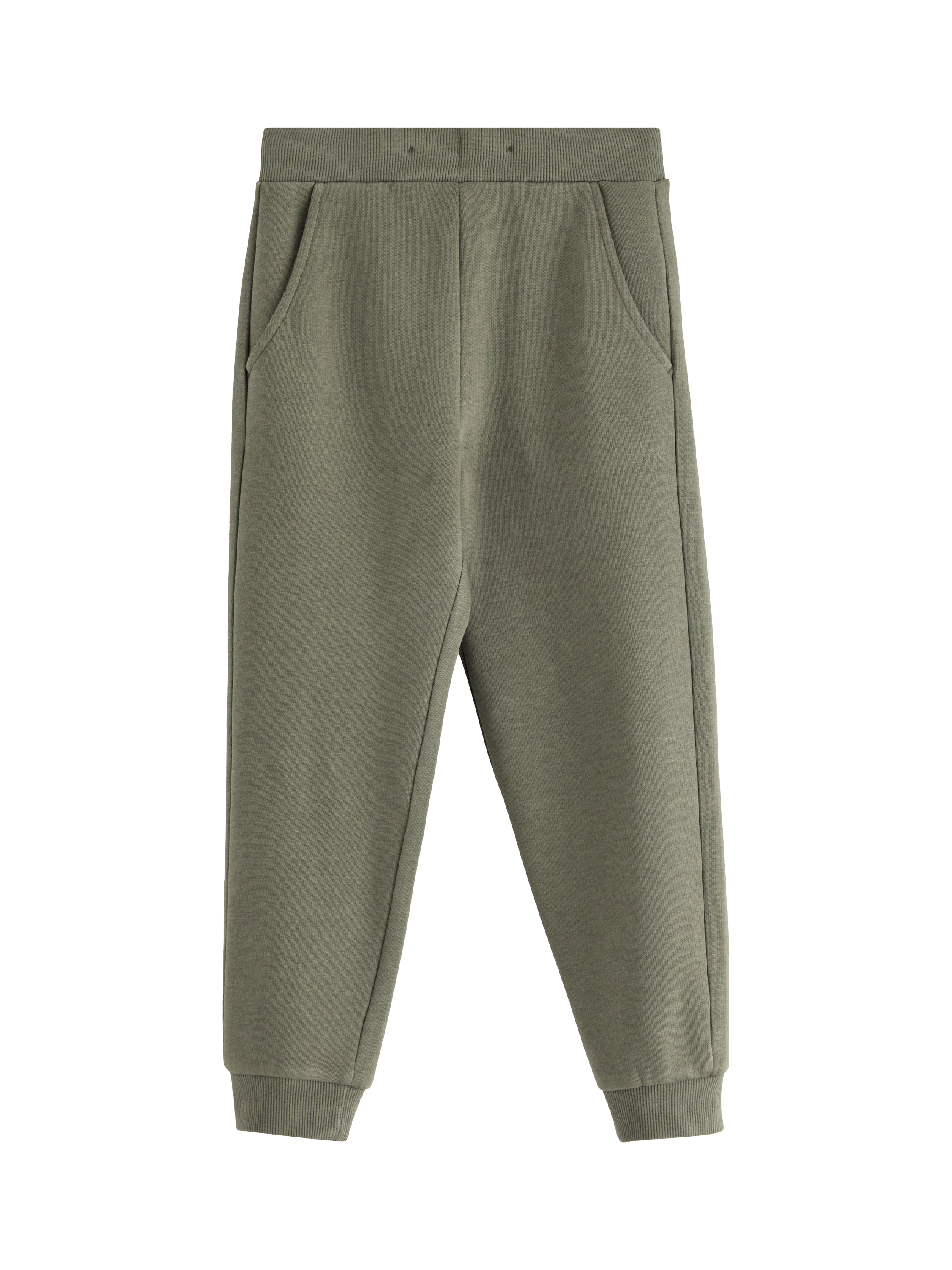 Product image 1 of 3, which shows Lindex Kids' Cotton Blend Brushed Jogging Bottoms, Light Dusty Khaki, 7-8 years