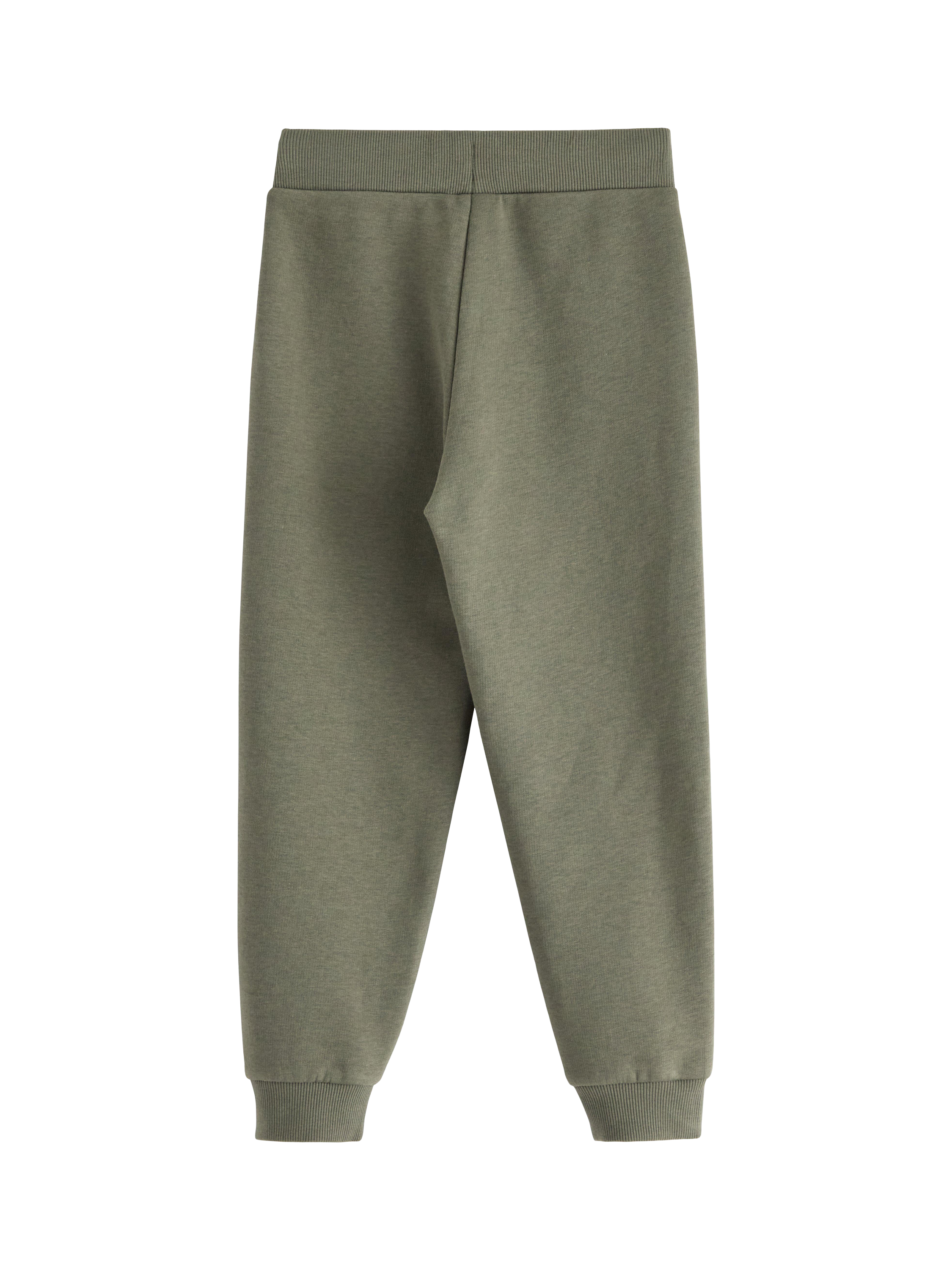 Product image 2 of 3, which shows Lindex Kids' Cotton Blend Brushed Jogging Bottoms, Light Dusty Khaki, 7-8 years
