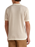 Benetton Striped Regular Fit Buttonless Short Sleeve Polo Shirt, Beige