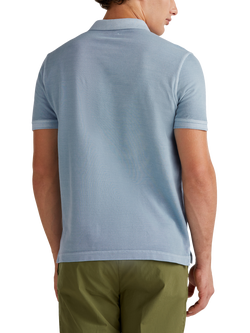 Benetton Cotton Regular Fit Short Sleeve Piqué Polo Shirt - view 2, Light Blue