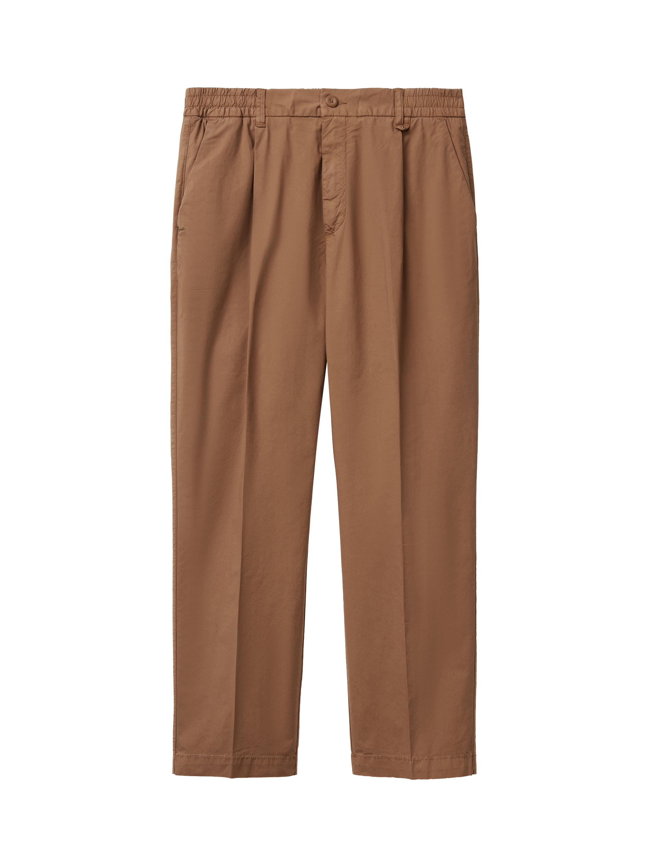 Product image 4 of 5, which shows Benetton Straight Fit Cotton Blend Trousers, Mid Brown, 30R