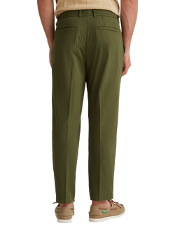Benetton Straight Fit Cotton Blend Trousers - view 2, Mid Green