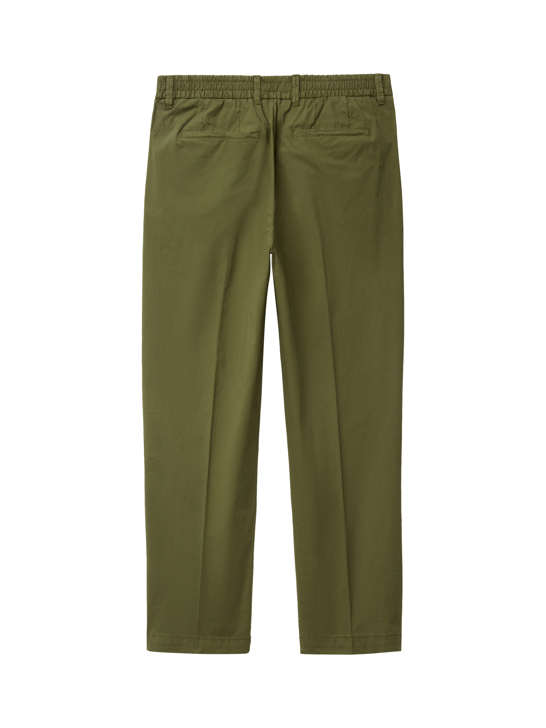 Product image 5 of 5, which shows Benetton Straight Fit Cotton Blend Trousers, Mid Green, 30R