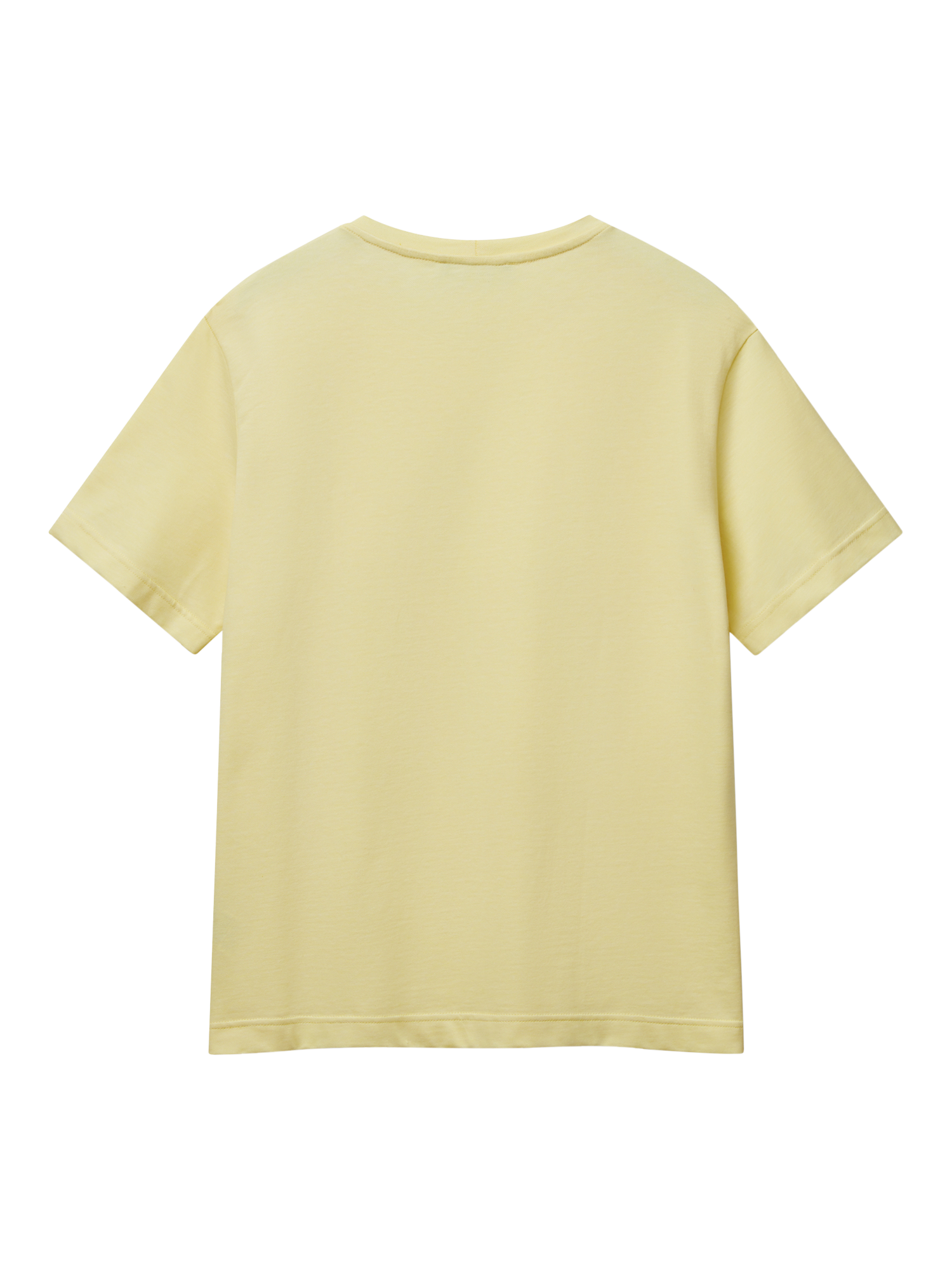 Product image 4 of 4, which shows Benetton Cotton Regular Fit Oxford Piquet Short Sleeve T-Shirt, Yellow, M