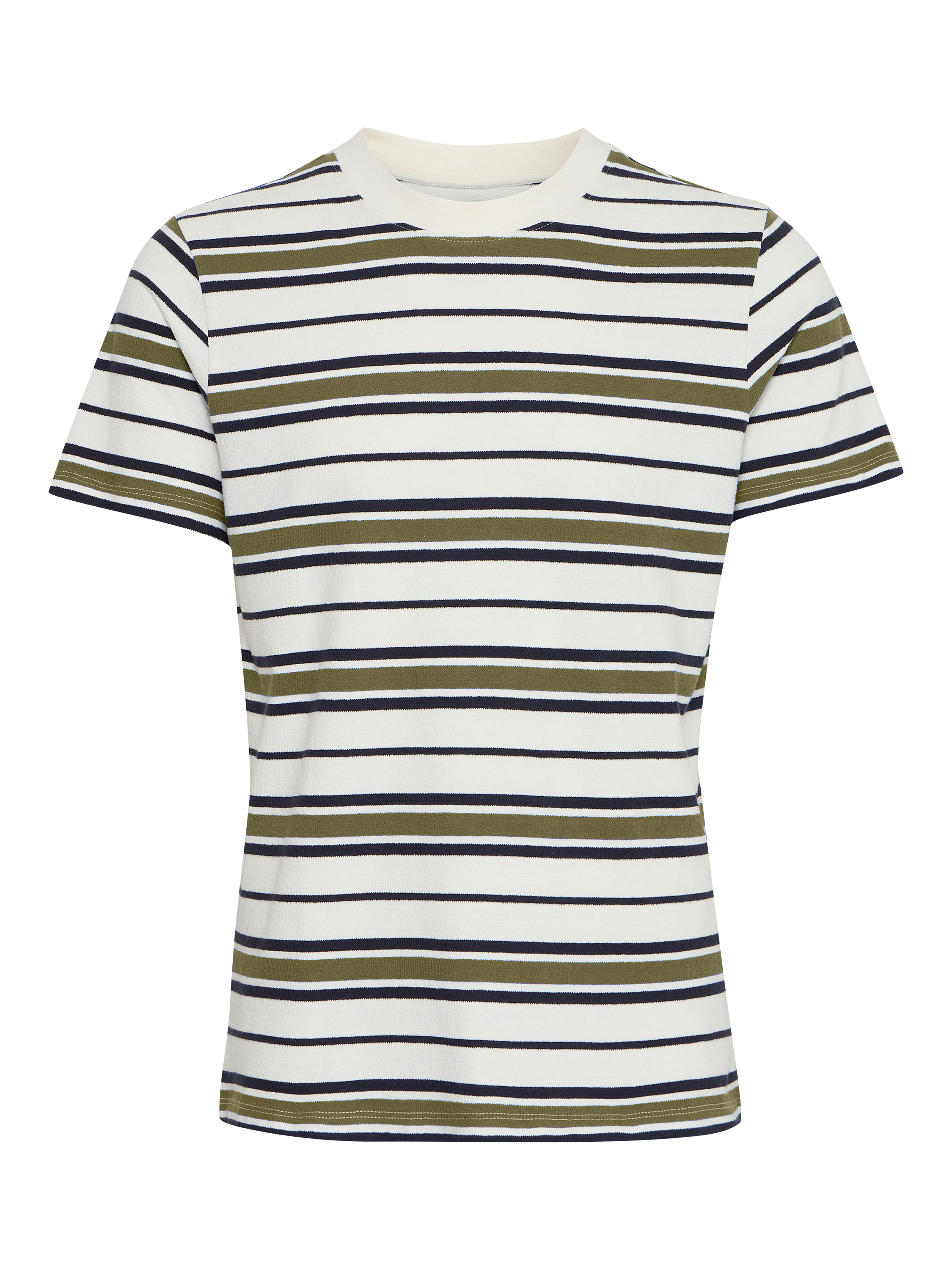 Product image 5 of 7, which shows Casual Friday Frankie Cotton Regular Fit Short Sleeve Stripe T-Shirt, Green/Multi, S