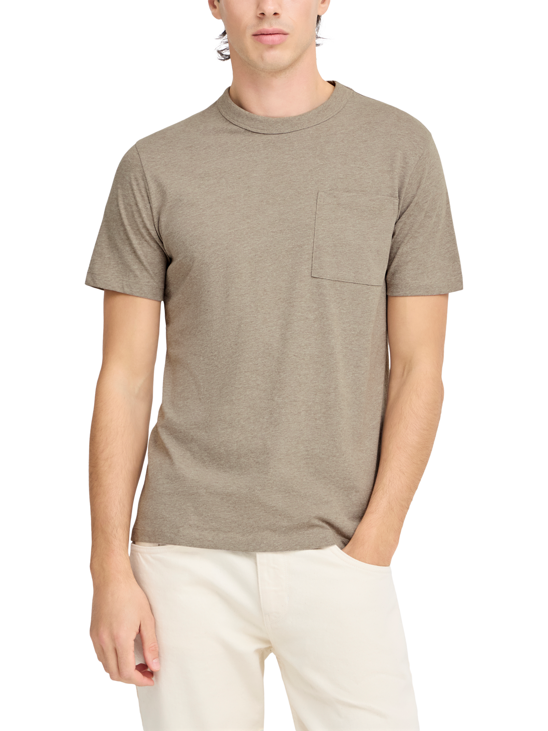 Product image 1 of 7, which shows Casual Friday Jasper Cotton Regular Fit Short Sleeve T-Shirt, Mid Brown, M