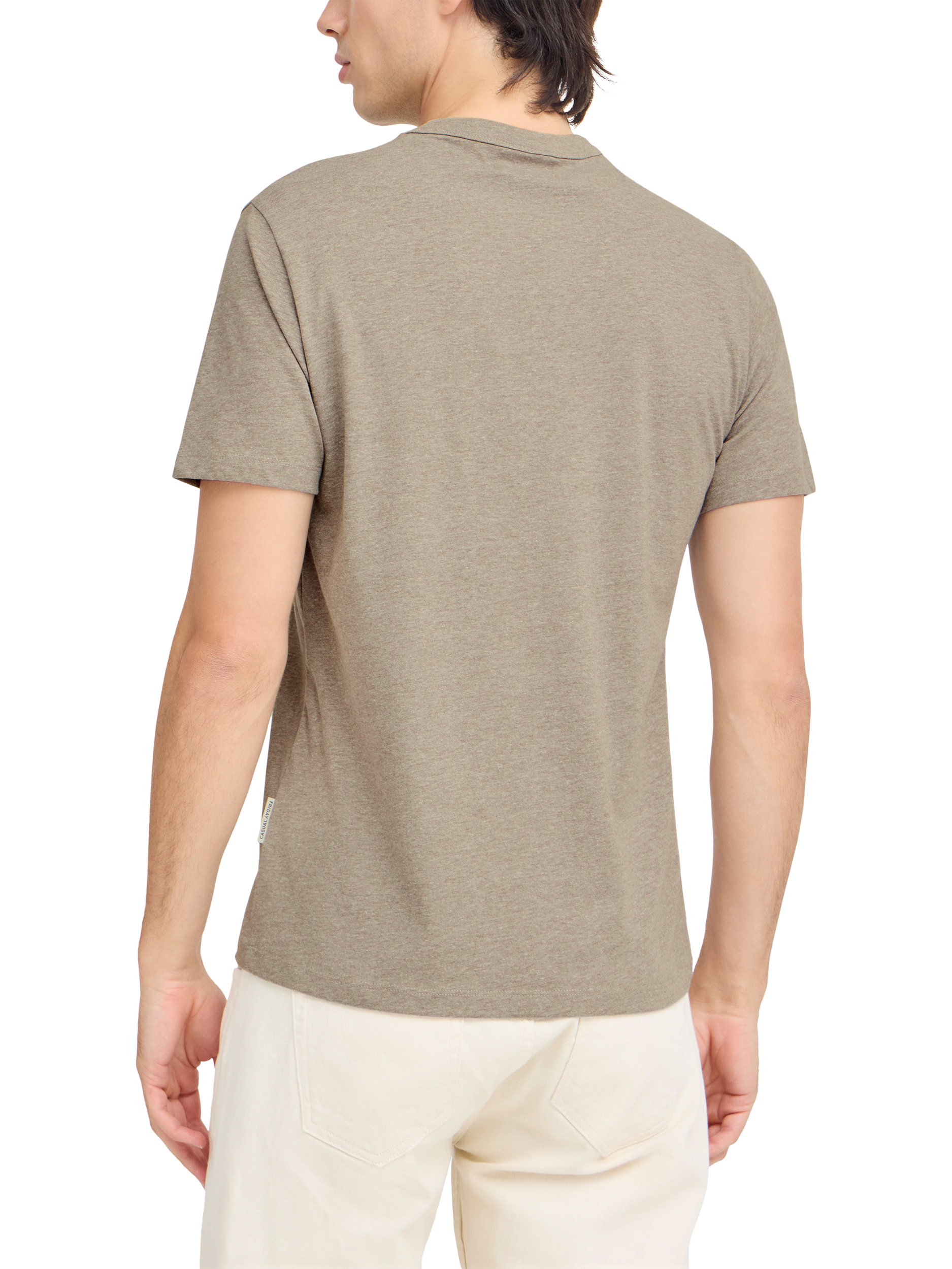 Product image 2 of 7, which shows Casual Friday Jasper Cotton Regular Fit Short Sleeve T-Shirt, Mid Brown, M