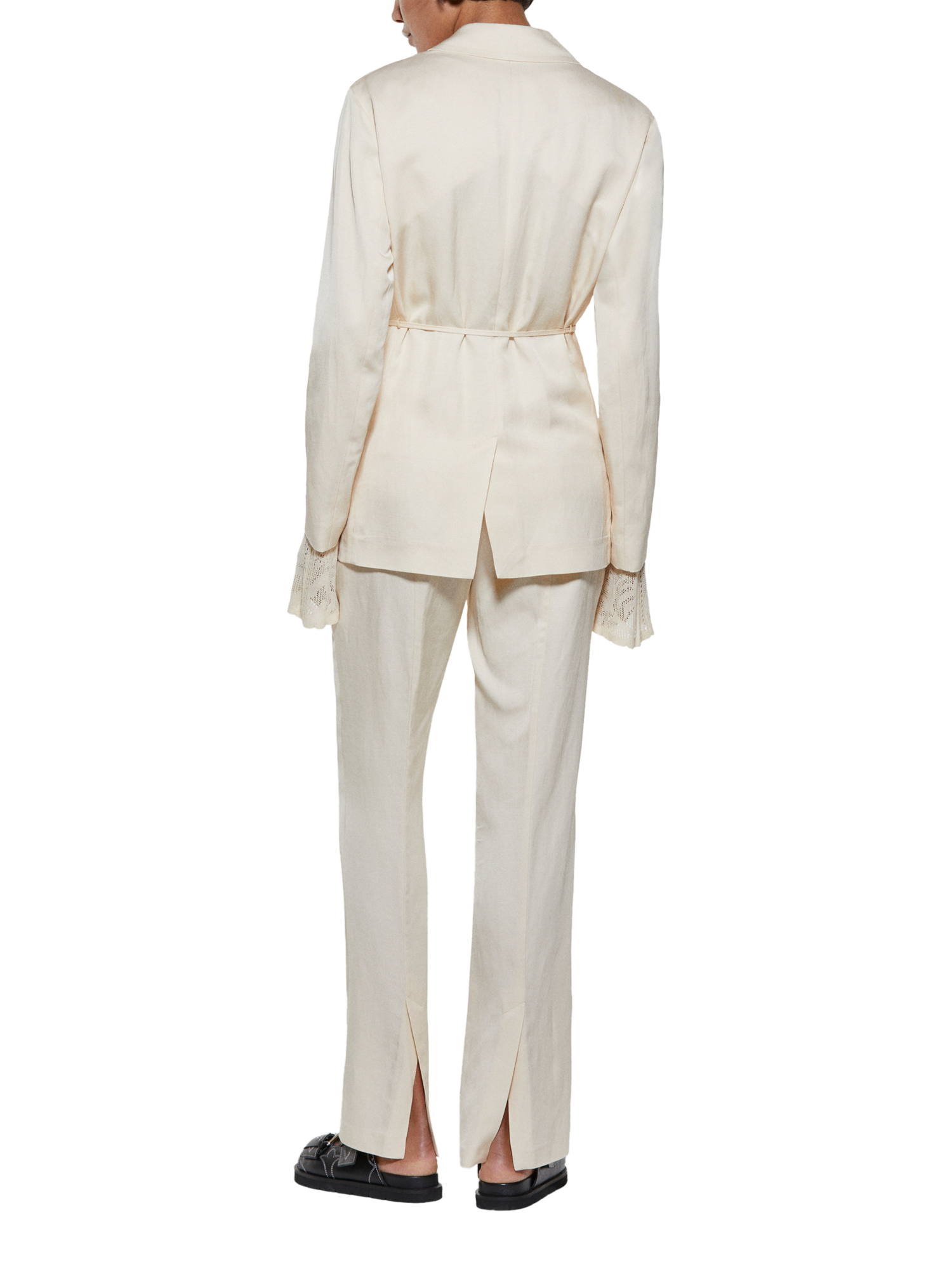 Product image 2 of 5, which shows SISLEY Tie Belt Blazer, Beige, 8