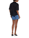 SISLEY Embroidered Short Sleeve Shirt, Black