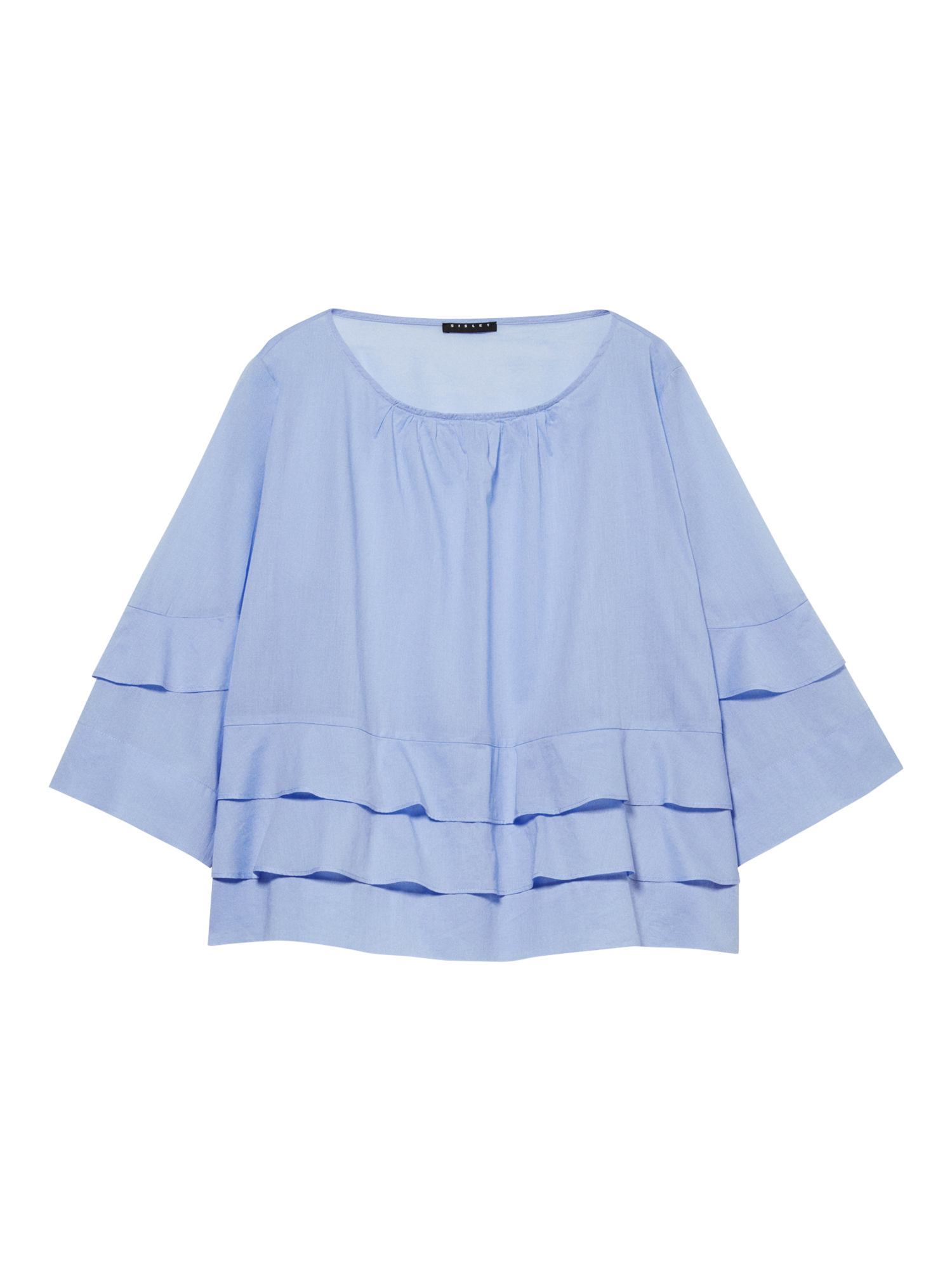 Product image 5 of 5, which shows SISLEY Relaxed Frill Blouse, Light Blue, M