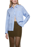 SISLEY Patch Pocket Pure Sleeve Shirt, Blue