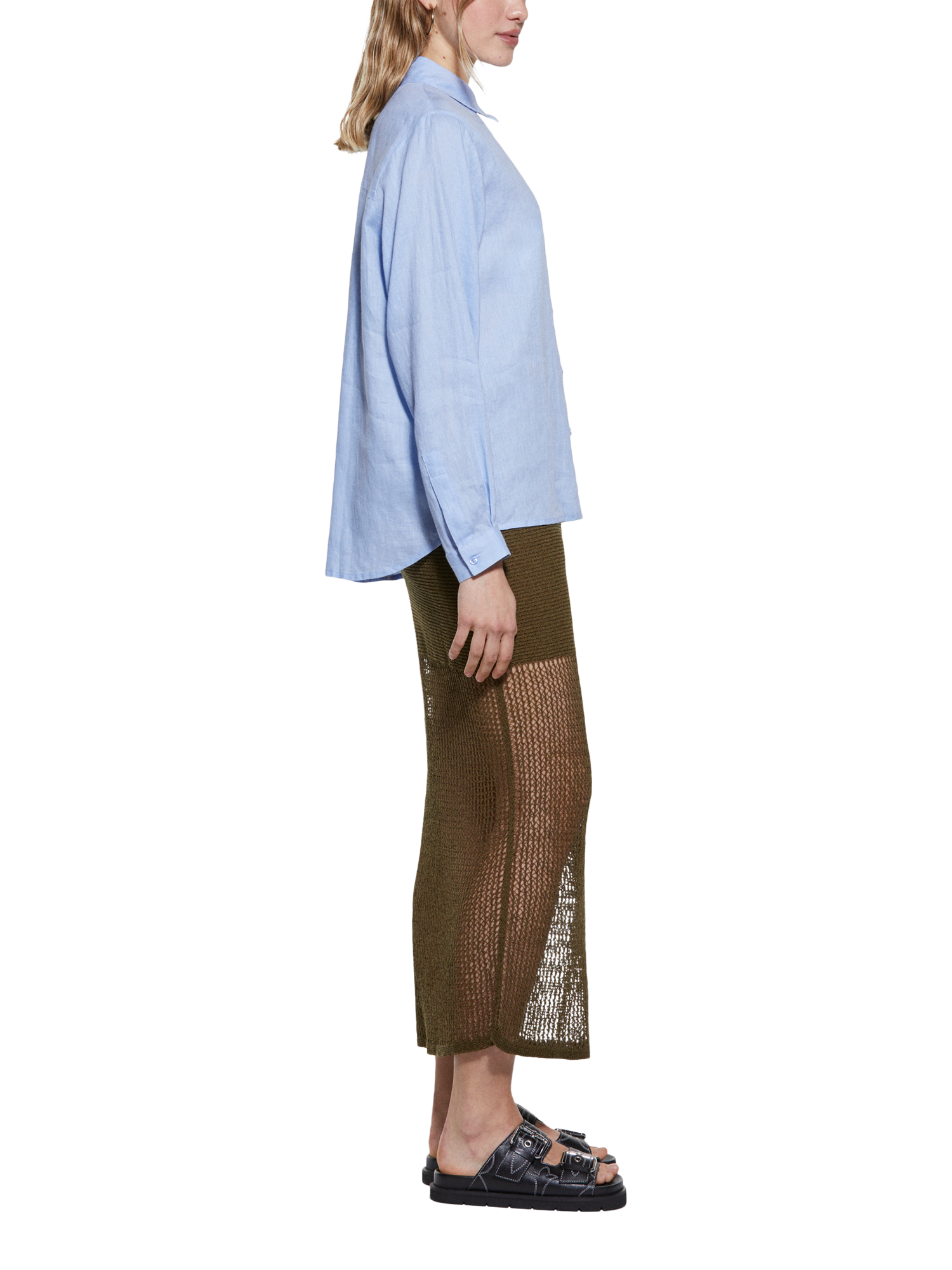 Product image 2 of 3, which shows SISLEY Patch Pocket Pure Sleeve Shirt, Blue, XS