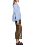 SISLEY Patch Pocket Pure Sleeve Shirt, Blue