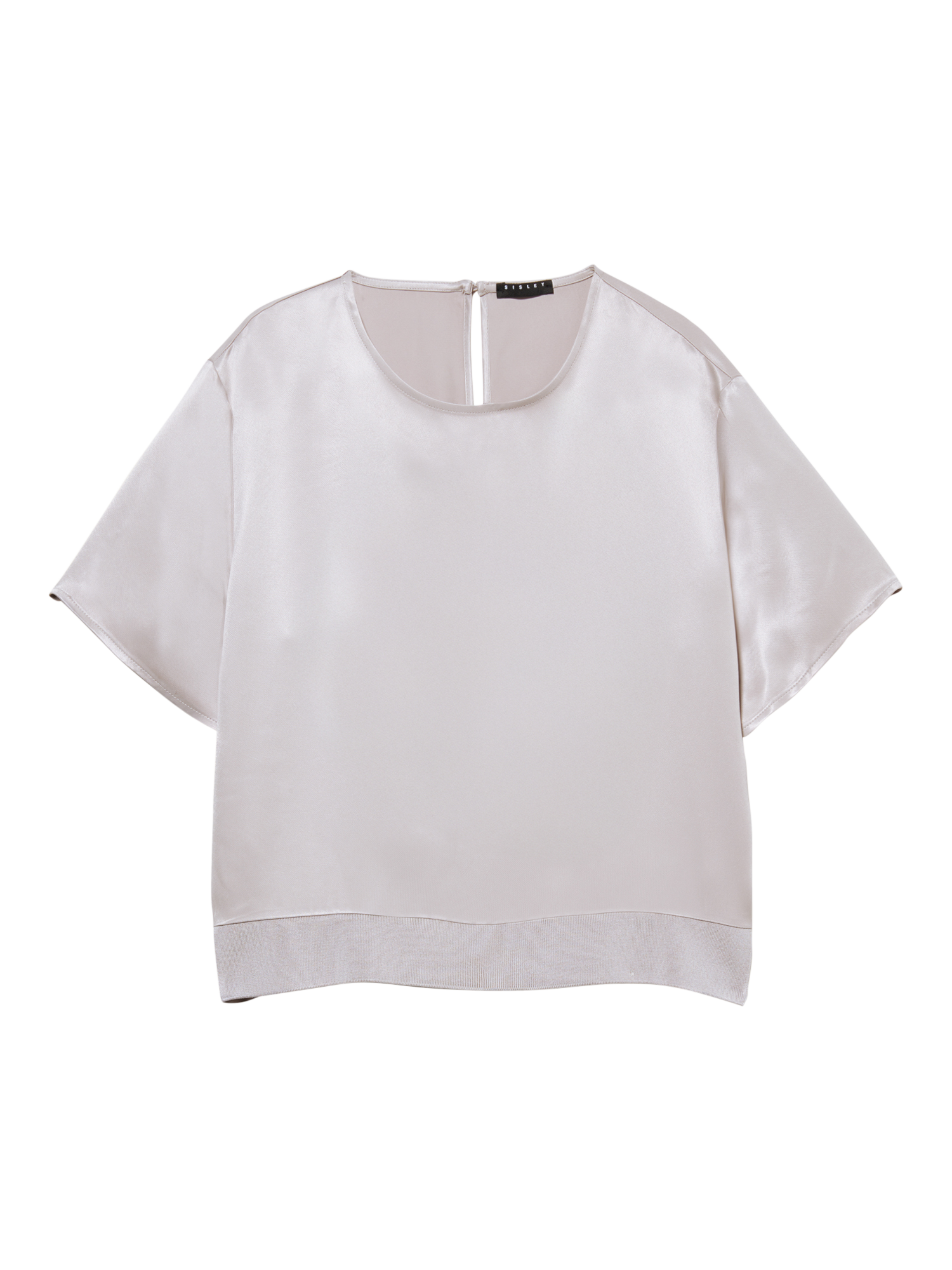 Product image 2 of 2, which shows SISLEY Crew Neck Satin Top, Grey, XL
