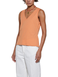 SISLEY V-Neck Jersey Vest Top, Orange